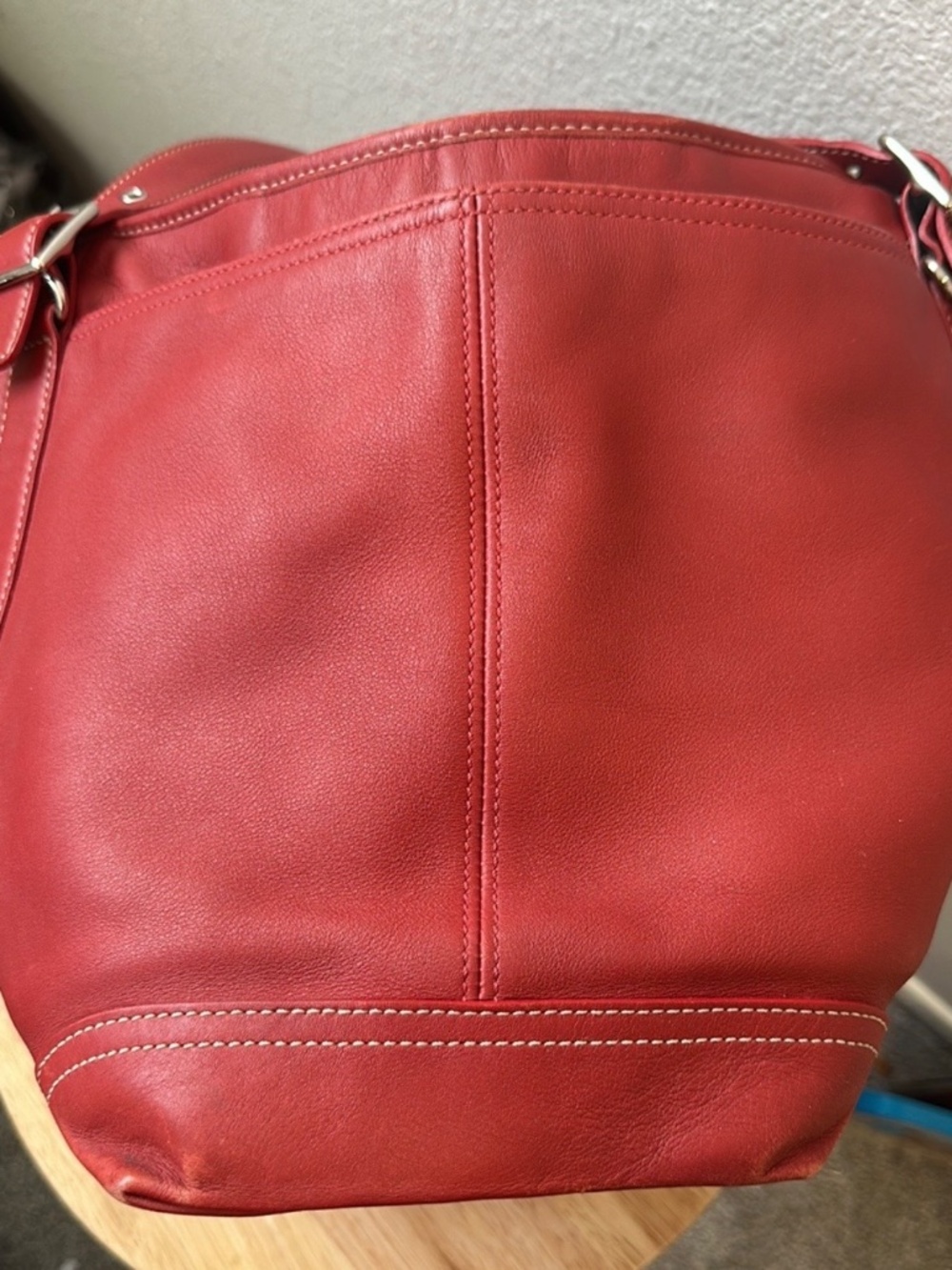 Vintage COACH Hampton Purse Tote Bag Red A06S-6460 - Picture 3 of 5